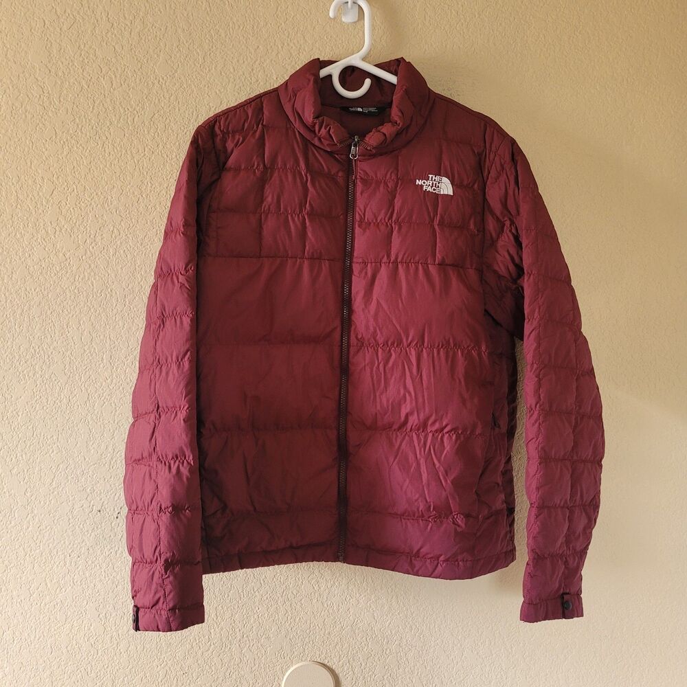 The North Face 550 Down Jacket Mens Size Medium Red Burgundy Puffer Gorpcore